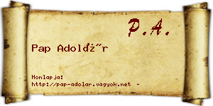 Pap Adolár névjegykártya